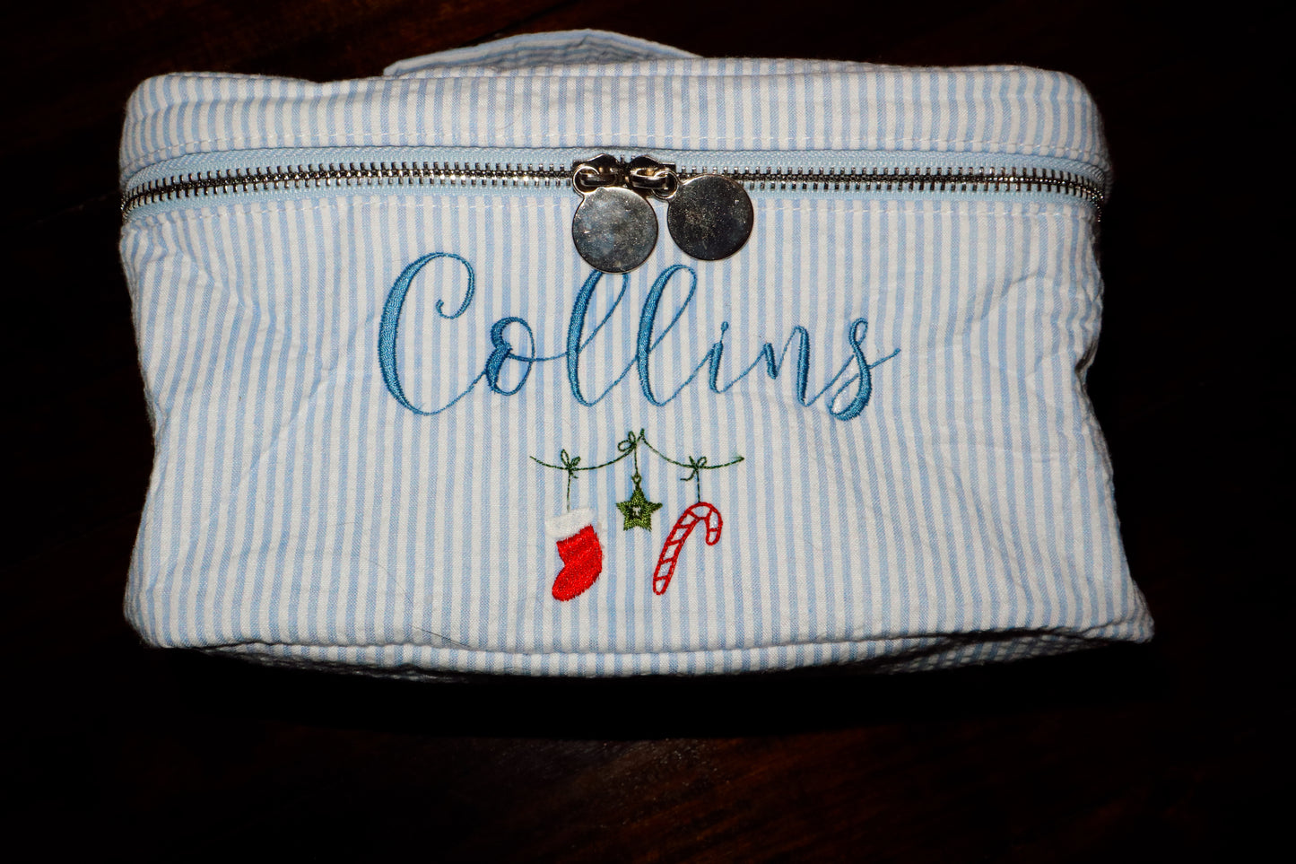 Sasha Seersucker Cosmetic Bag
