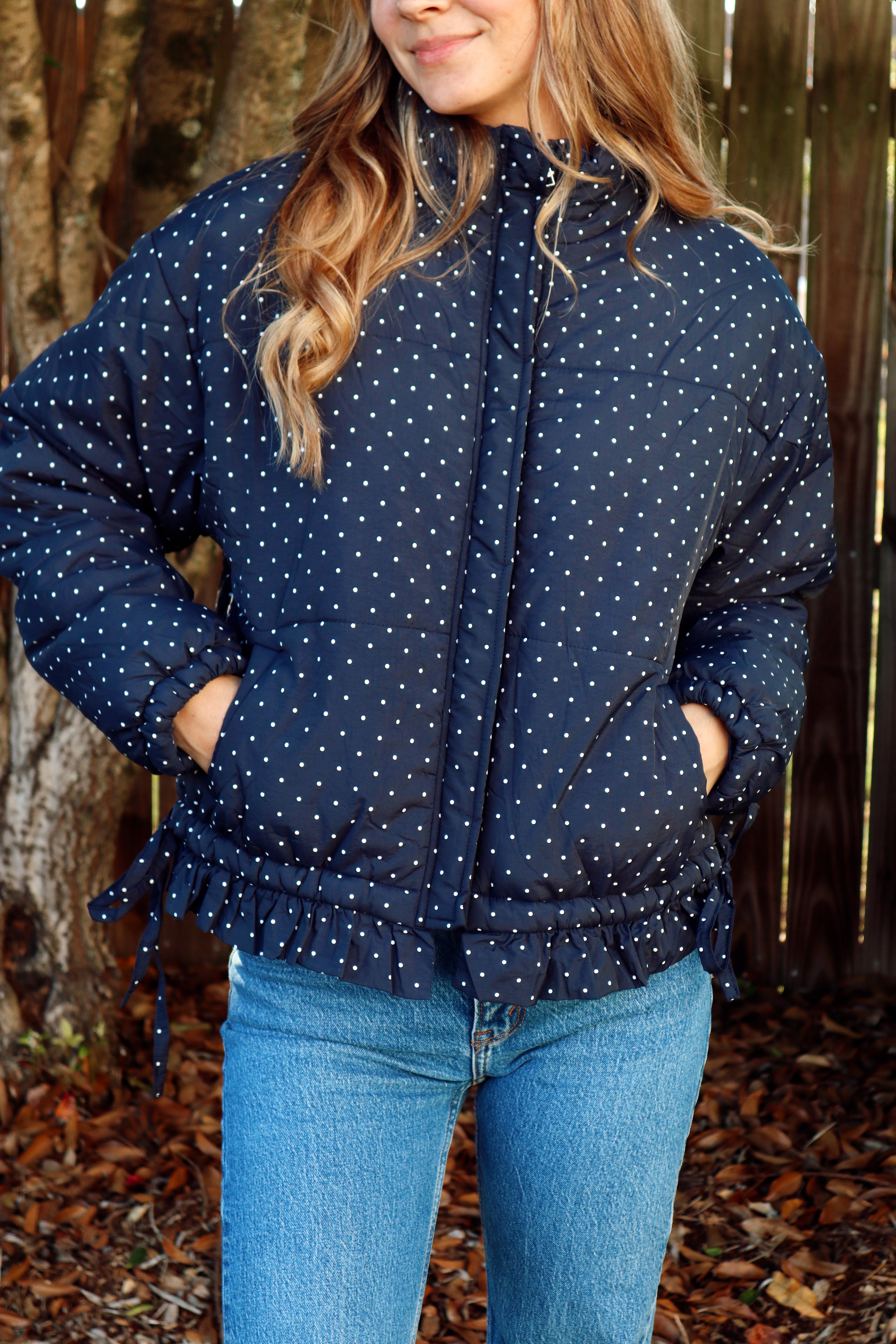 Polka Dot Quilted Jacket
