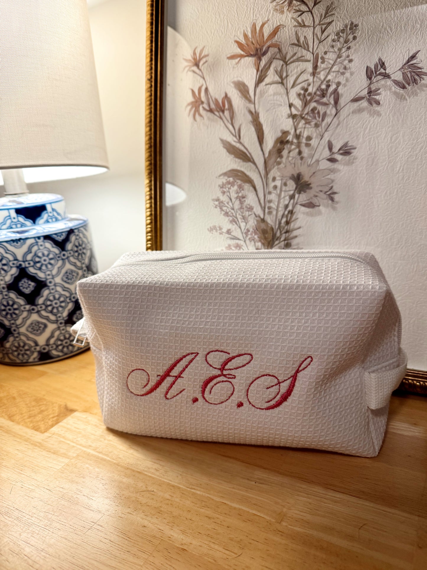 Waffle Weave Makeup Bag