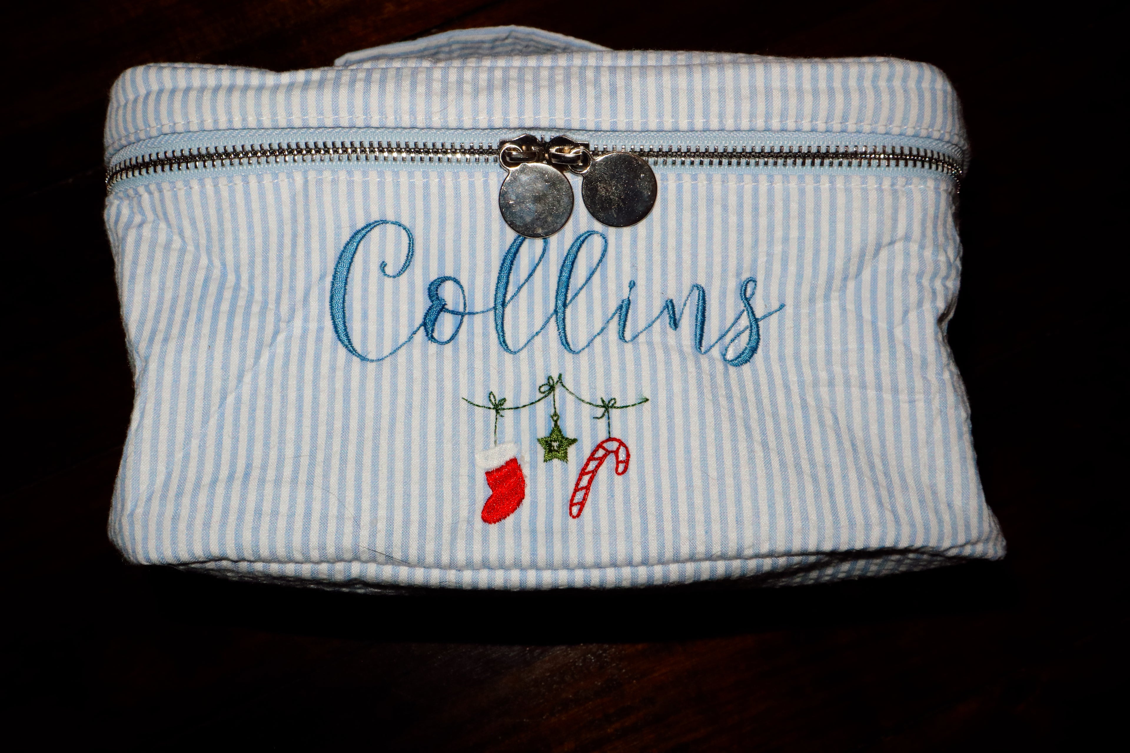 Sasha Seersucker Cosmetic Bag