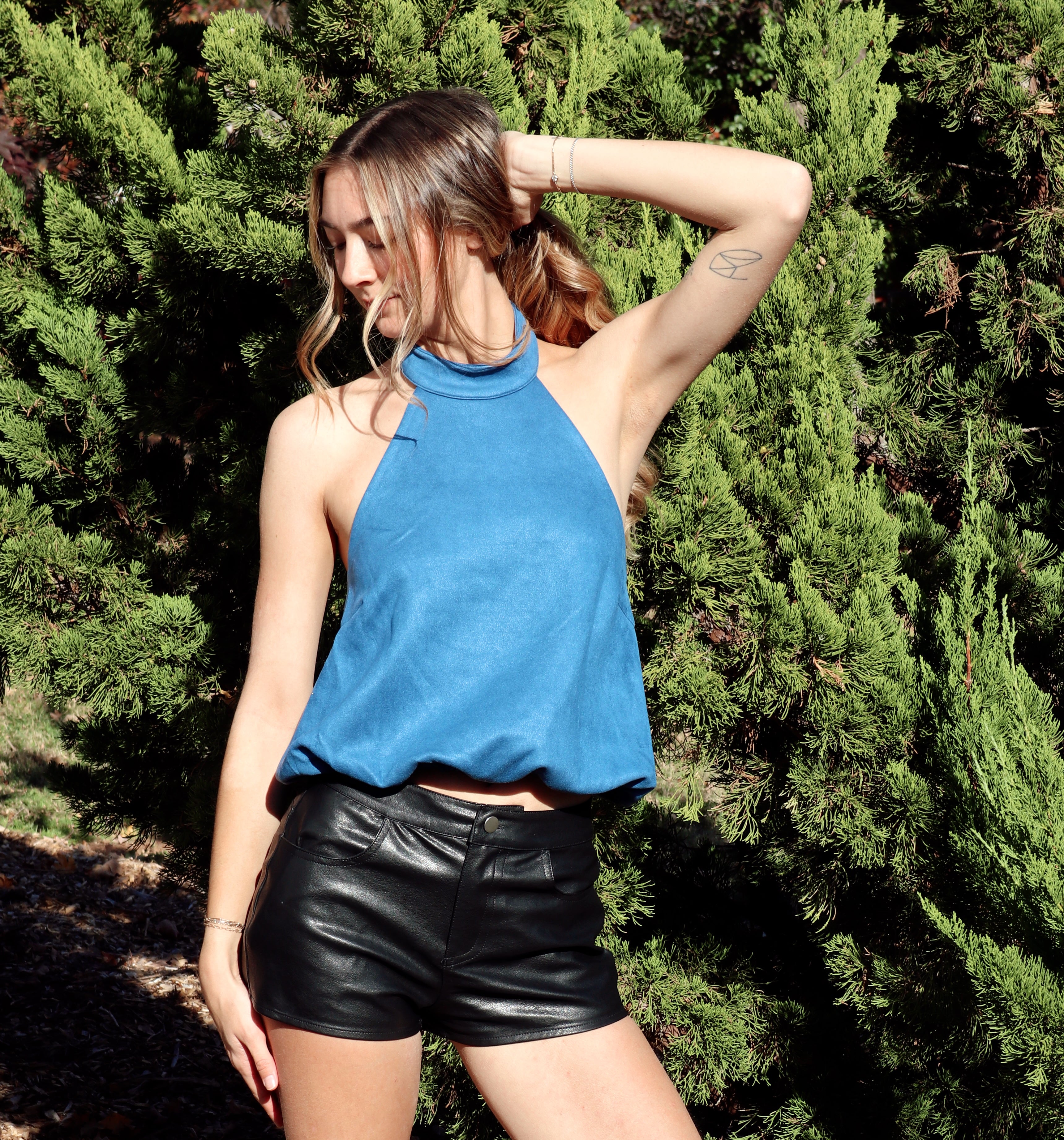 Suede Bubble Halter