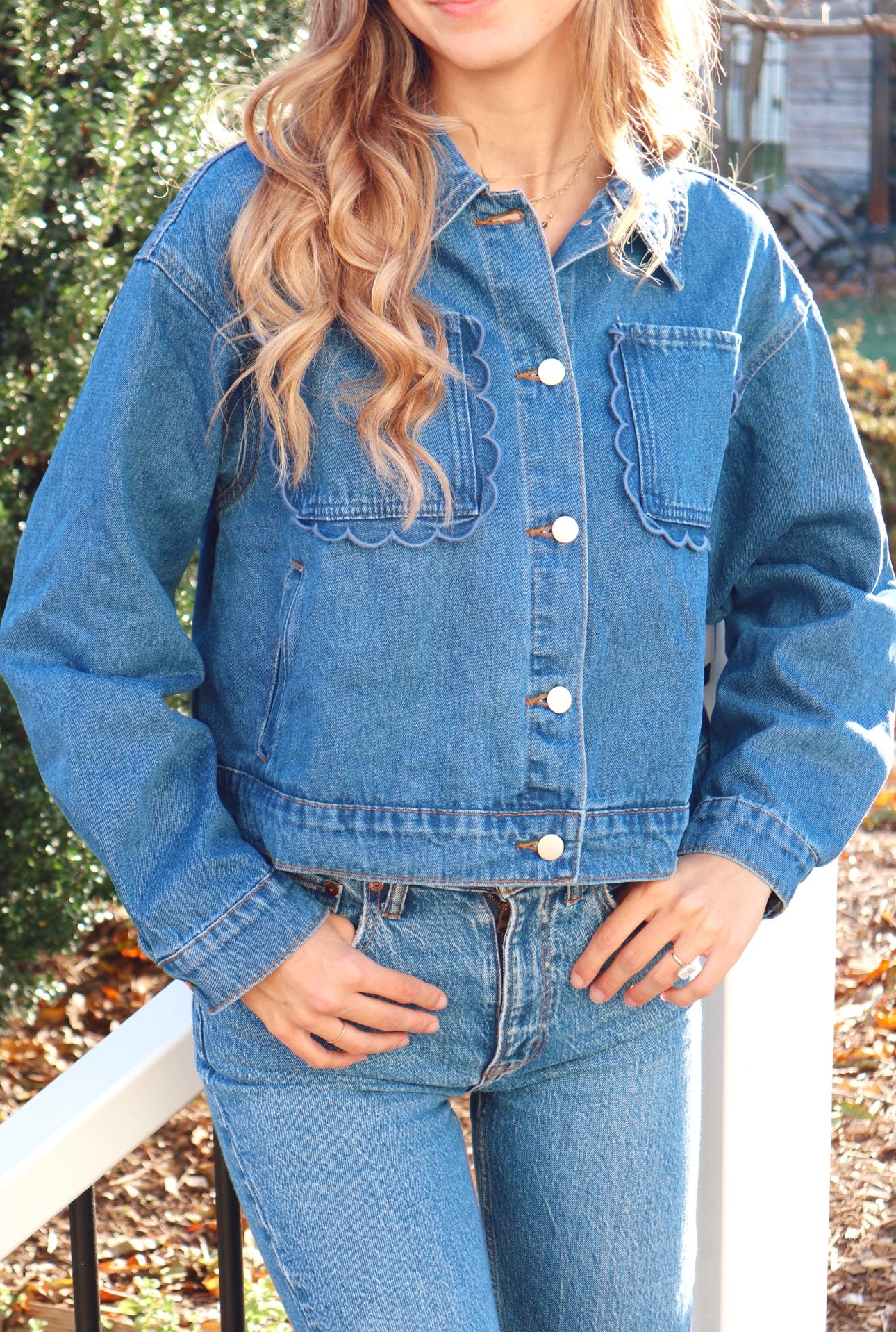 Scallop Denim Jacket