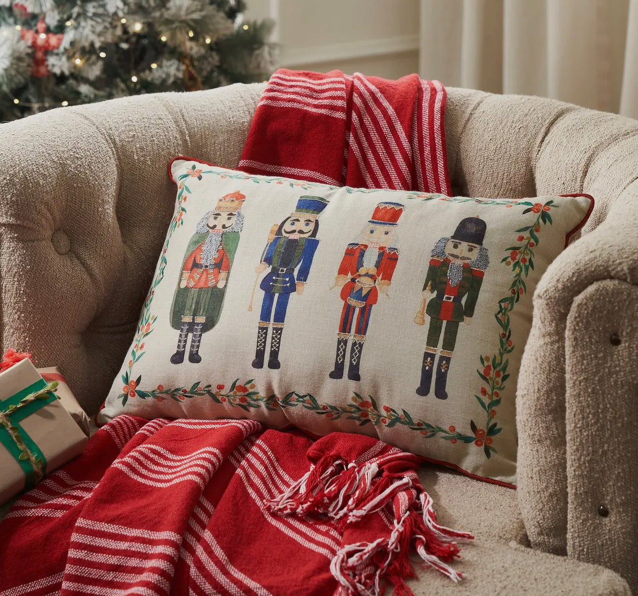 White Nutcracker Pillow