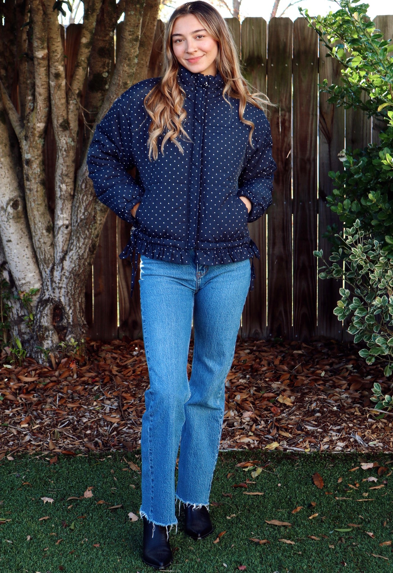 Polka Dot Quilted Jacket