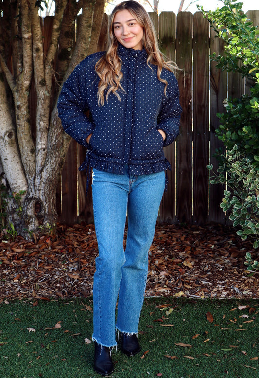 Polka Dot Quilted Jacket