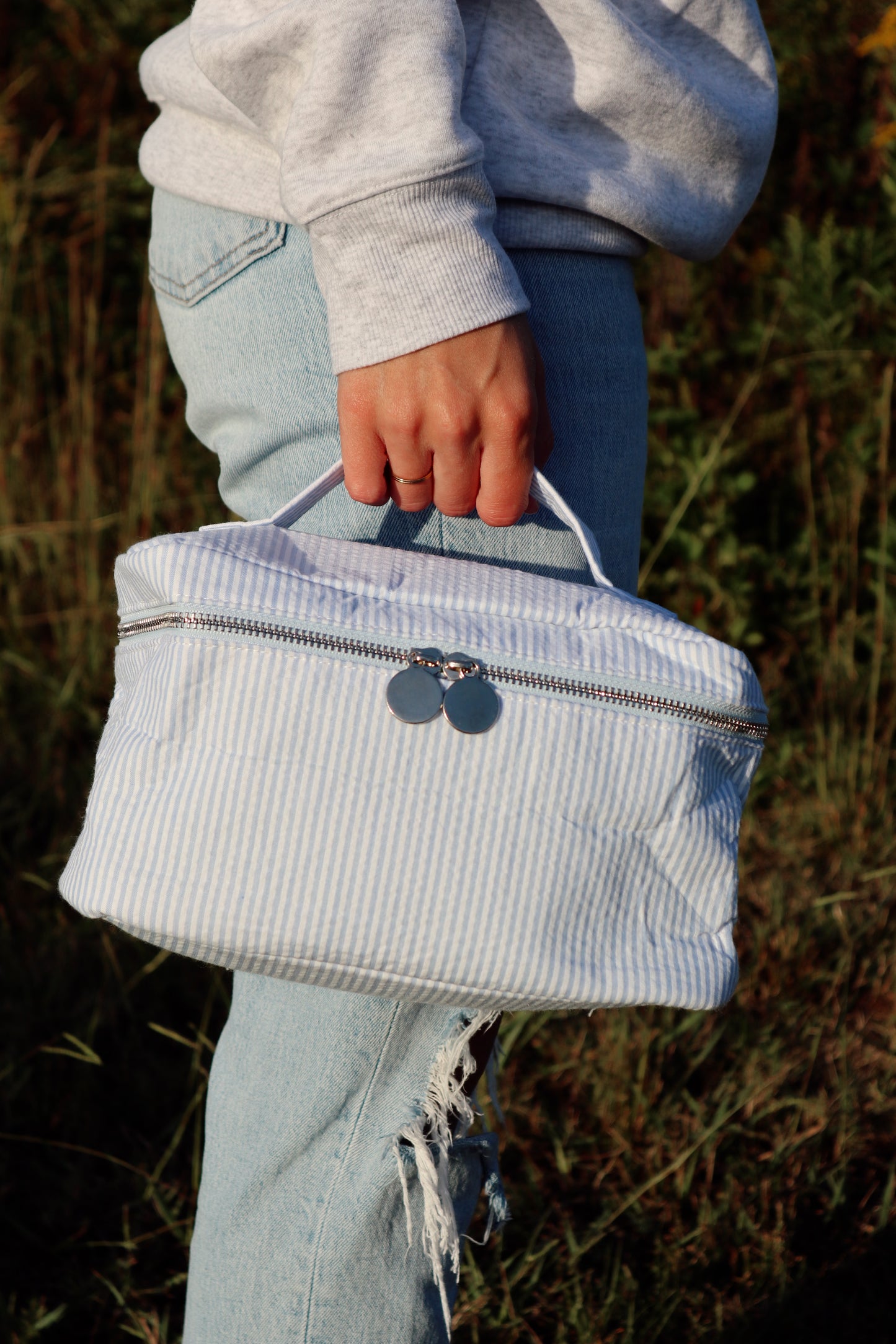 Sasha Seersucker Cosmetic Bag