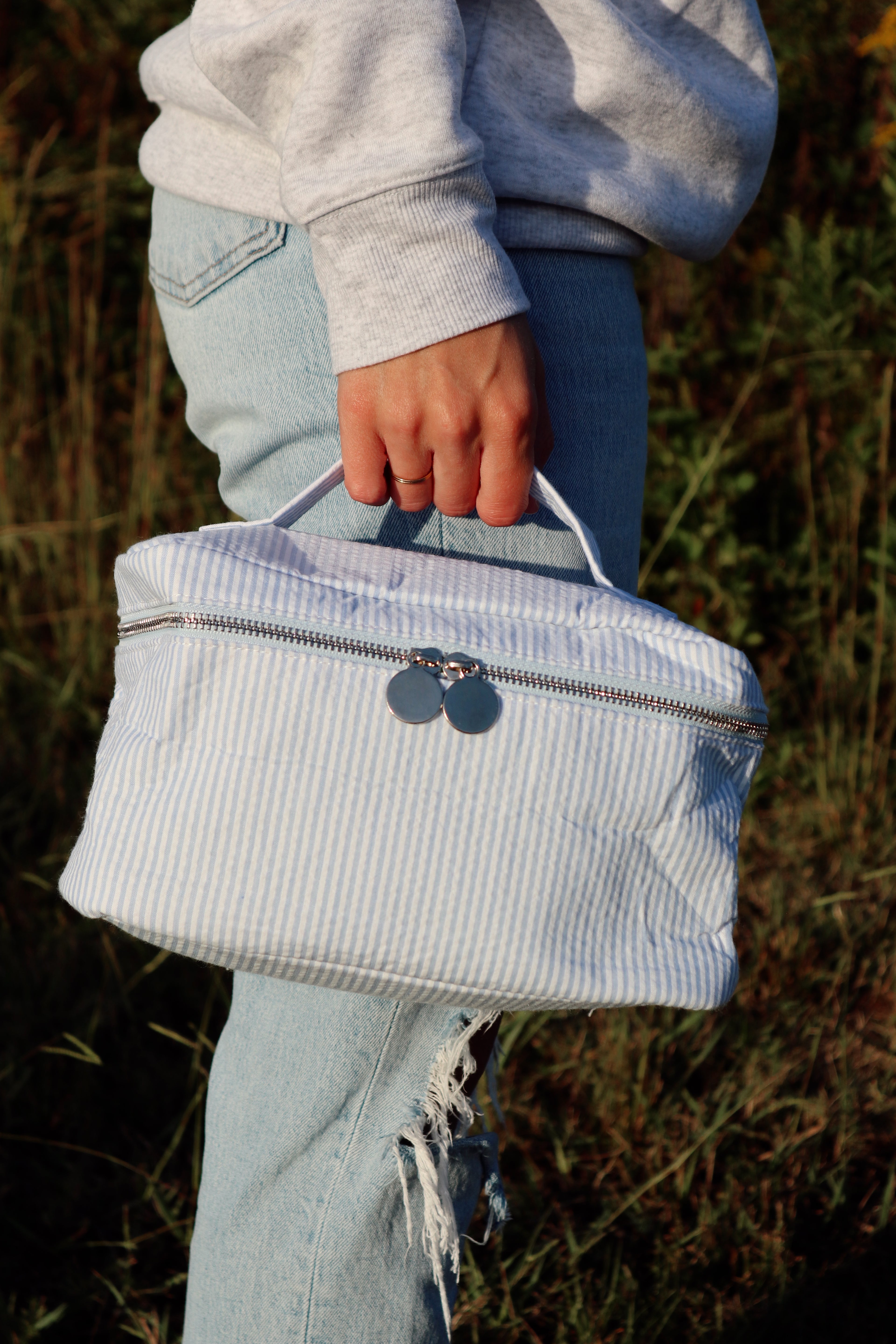 Sasha Seersucker Cosmetic Bag