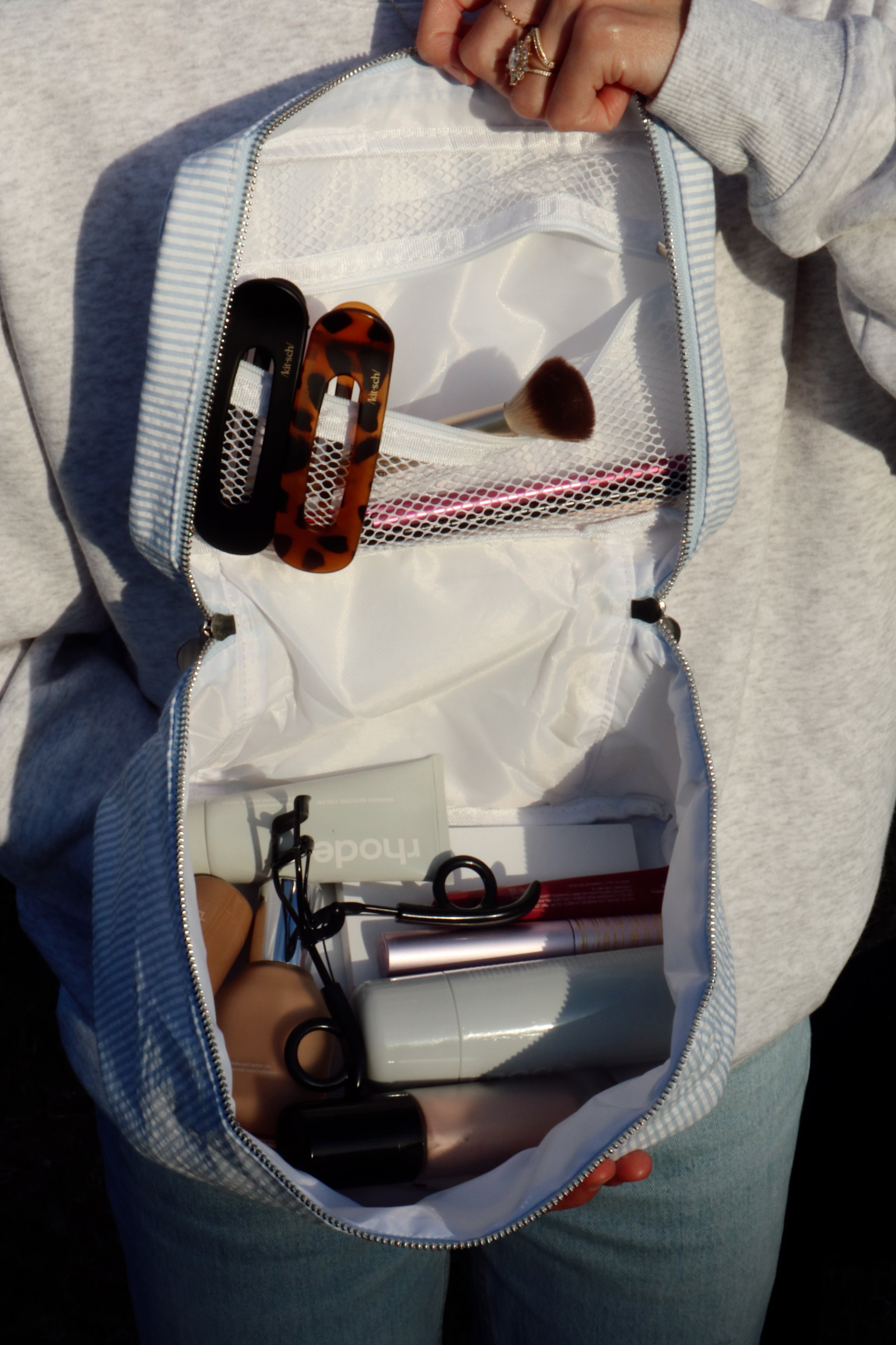 Sasha Seersucker Cosmetic Bag