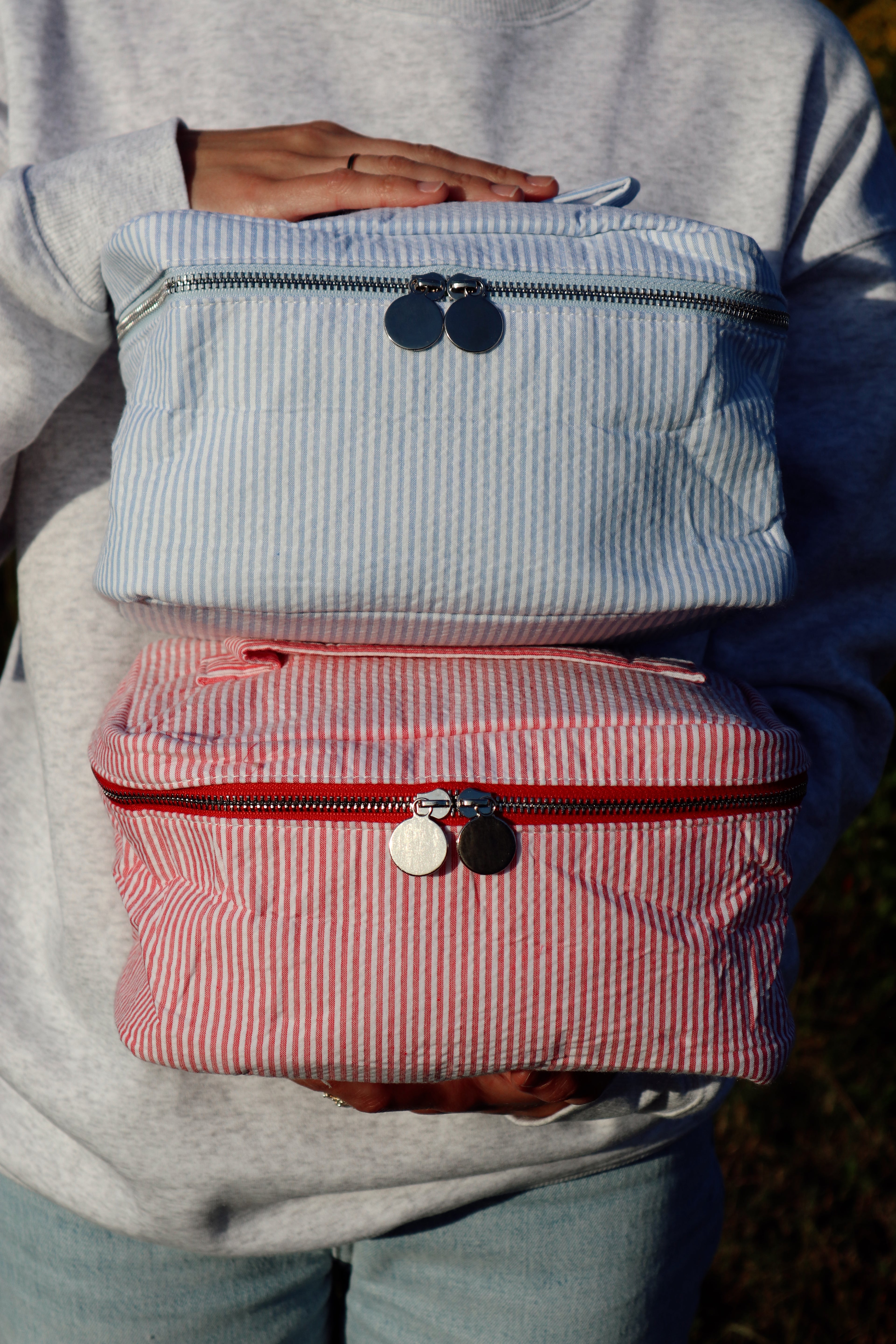 Sasha Seersucker Cosmetic Bag