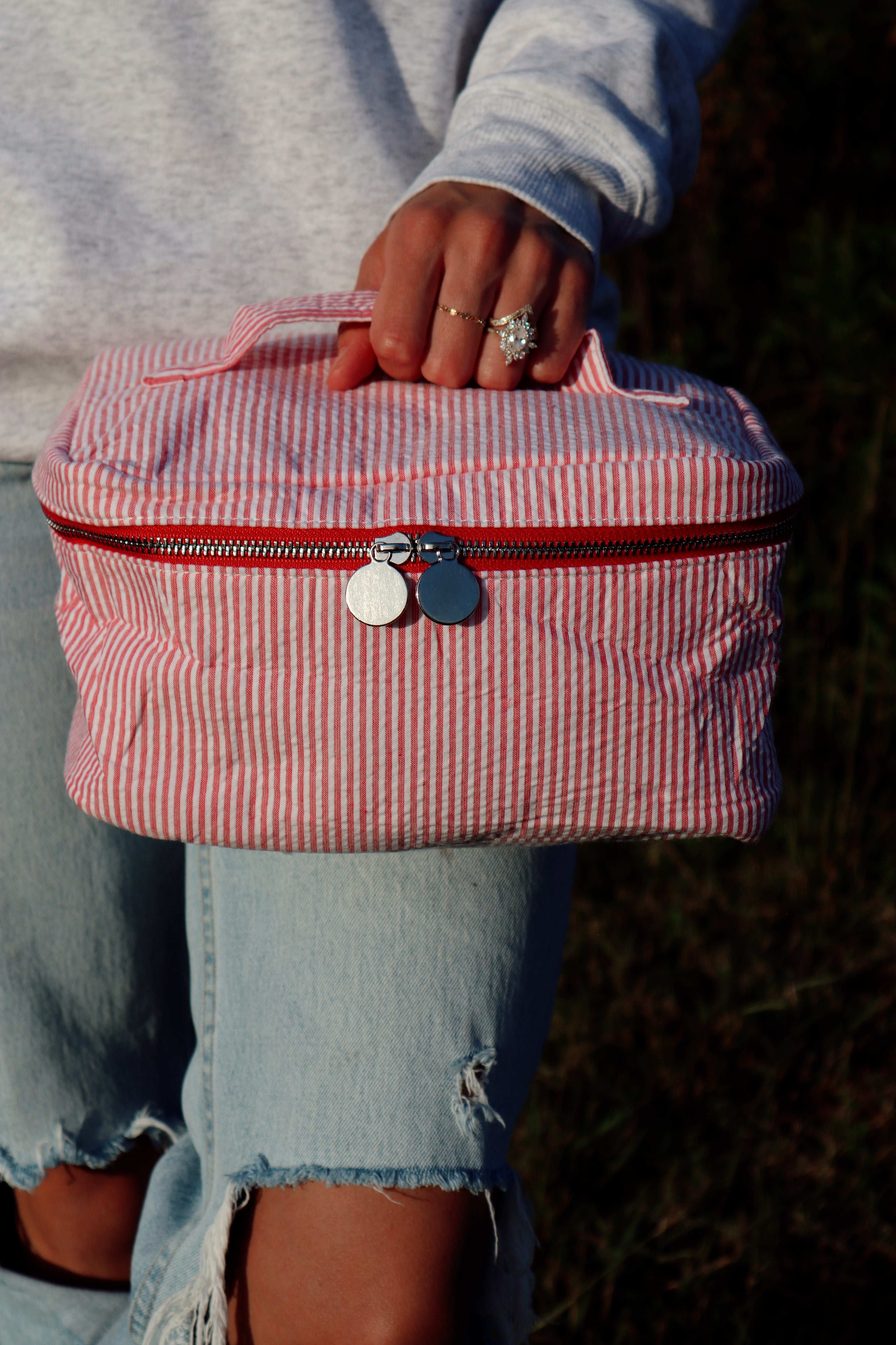 Sasha Seersucker Cosmetic Bag